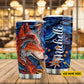 Fiery Wolf Rebirth, Wolf Personalized Stainless Steel Tumbler, Tumbler Gifts For Wolf Lovers