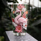 Elegant Flamingo Blossom, Flamingo Personalized Stainless Steel Tumbler, Tumbler Gifts For Flamingo Lovers