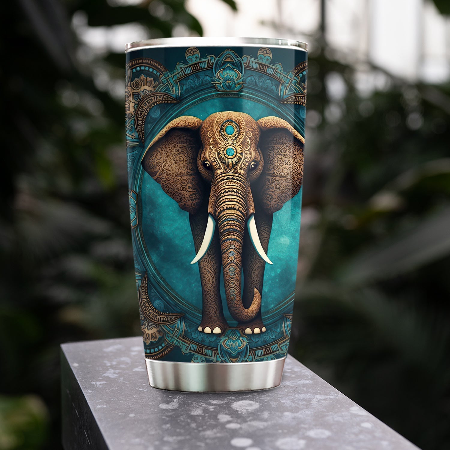 Majestic Ornate Elephant, Elephant Personalized Stainless Steel
