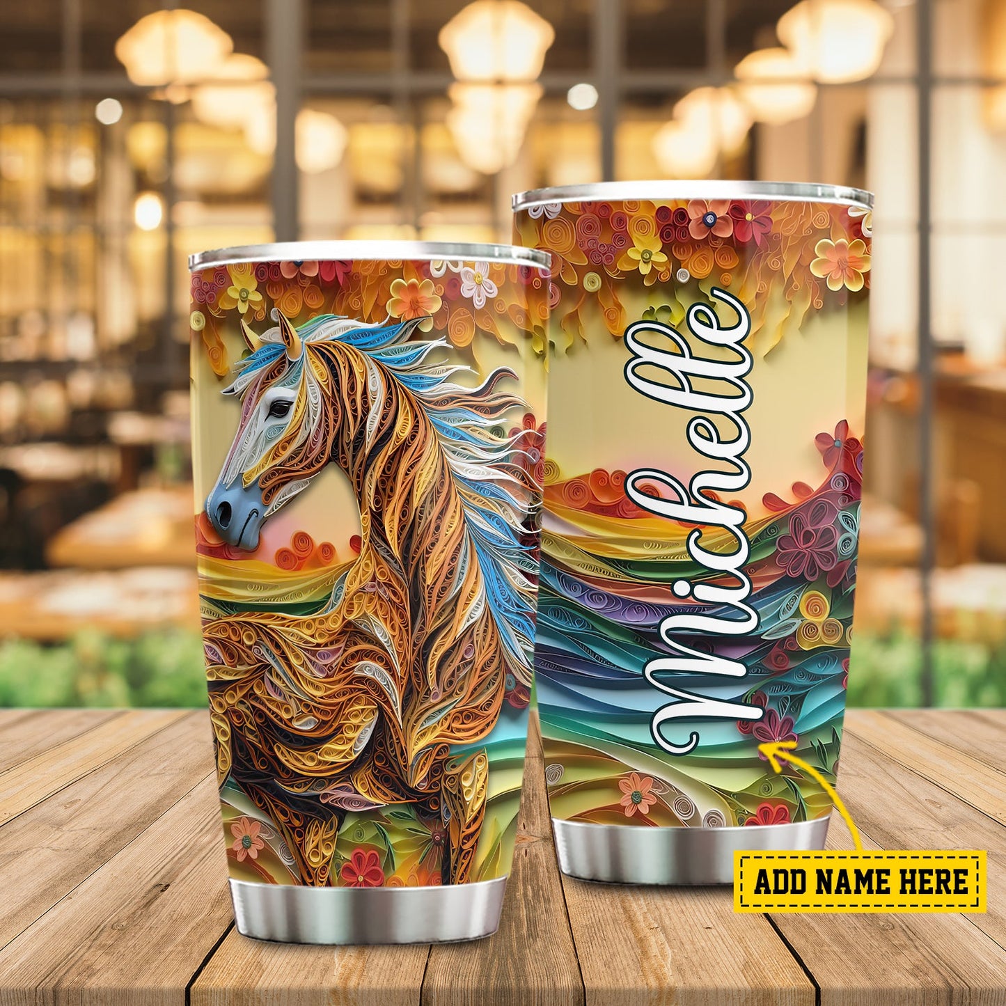 Autumn Blaze Horse, Horse Personalized Stainless Steel Tumbler, Tumbler Gifts For Horse Lovers