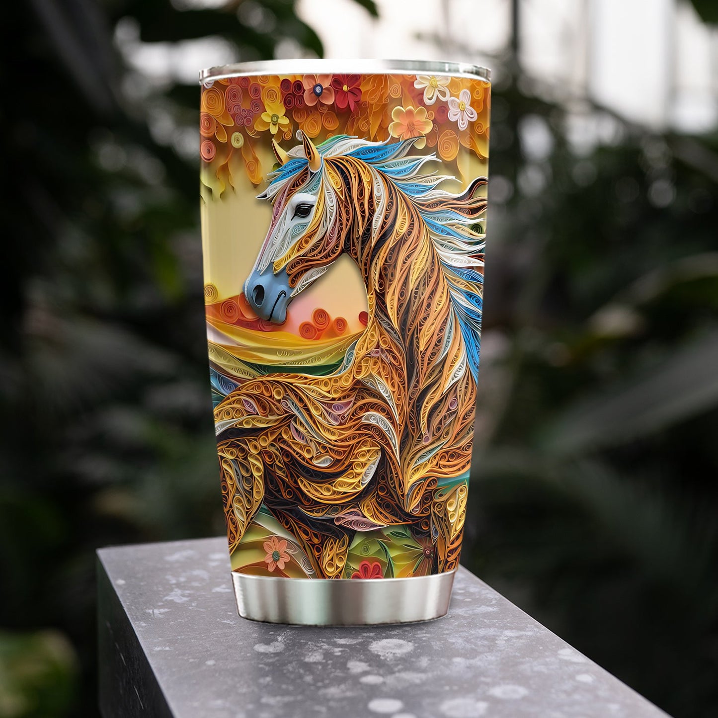 Autumn Blaze Horse, Horse Personalized Stainless Steel Tumbler, Tumbler Gifts For Horse Lovers