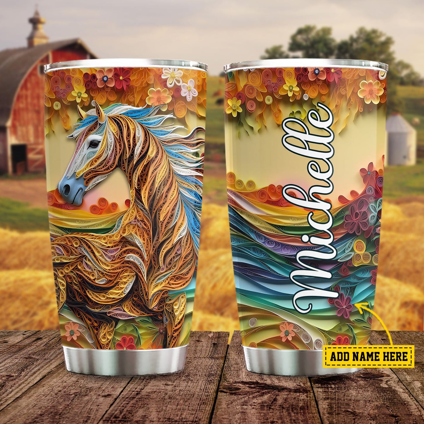 Autumn Blaze Horse, Horse Personalized Stainless Steel Tumbler, Tumbler Gifts For Horse Lovers