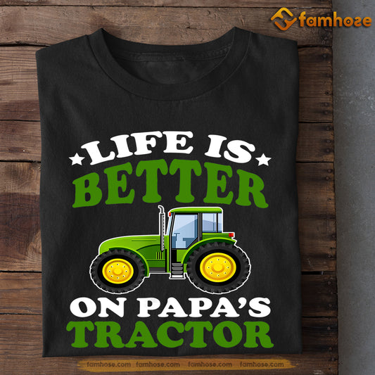 Tractor Kids T-shirt, Life Is Better On Papa's Tractor, Back To School Gift For Tractor Kids Boys And Girls