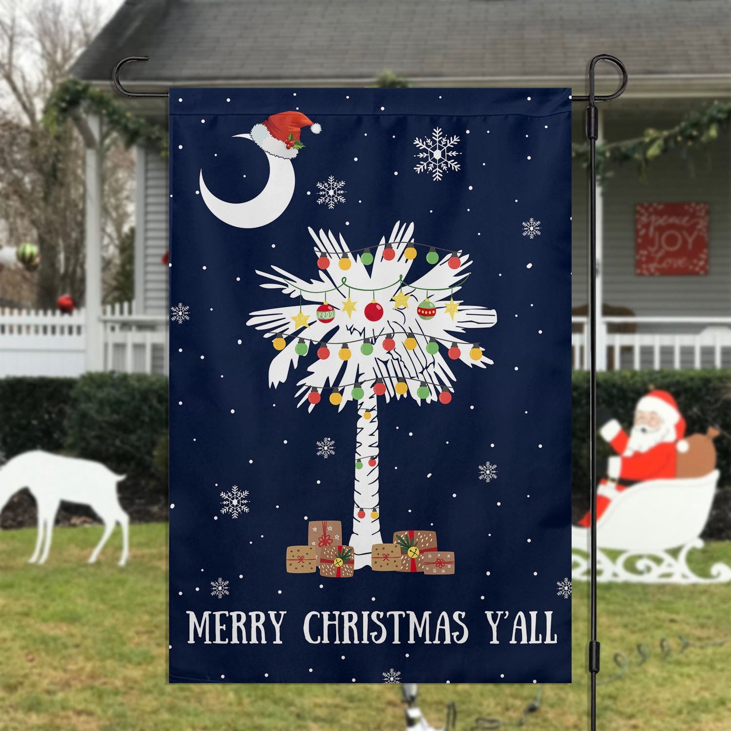 South Carolina Christmas Garden Flag & House Flag, Christmas Flag Gift For South Carolinans