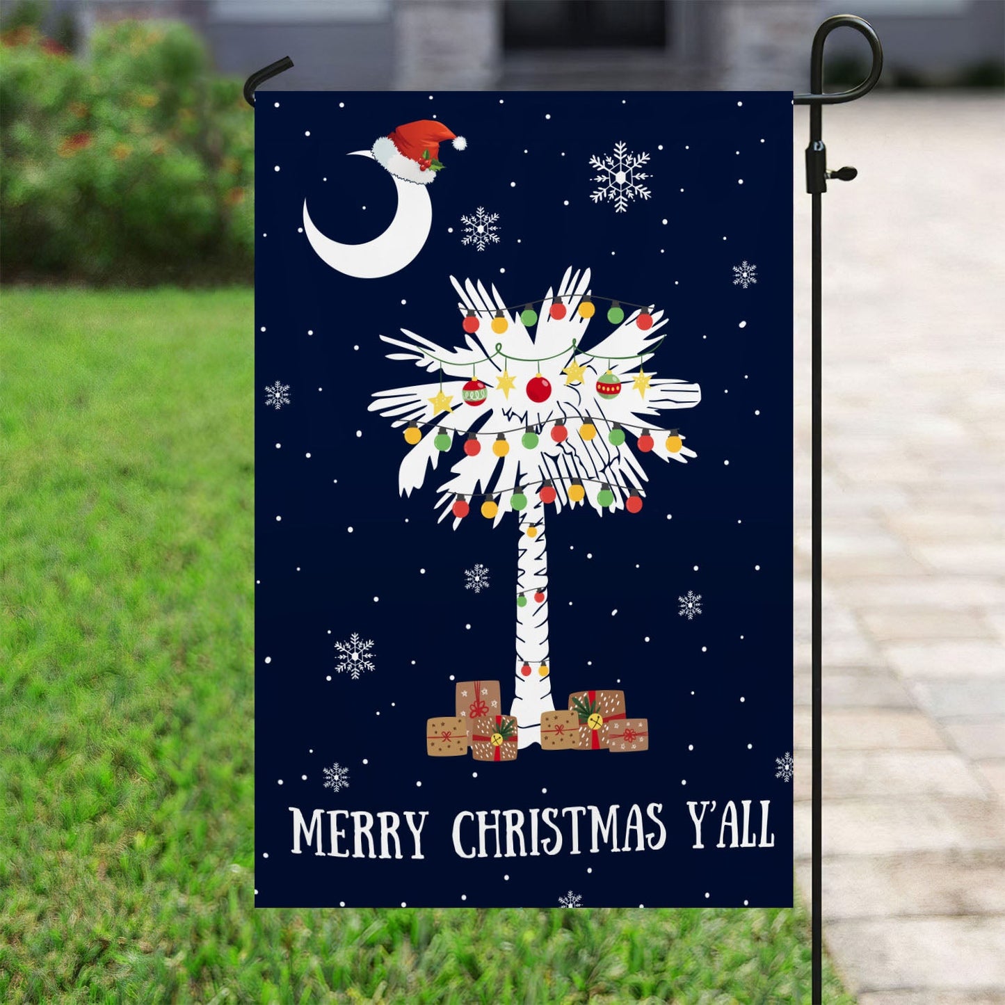 South Carolina Christmas Garden Flag & House Flag, Christmas Flag Gift For South Carolinans