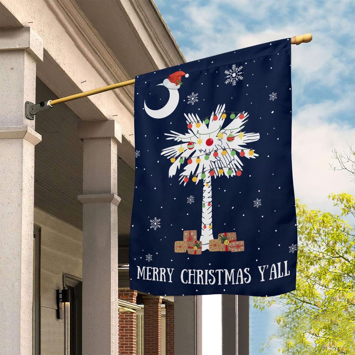 South Carolina Christmas Garden Flag & House Flag, Christmas Flag Gift For South Carolinans