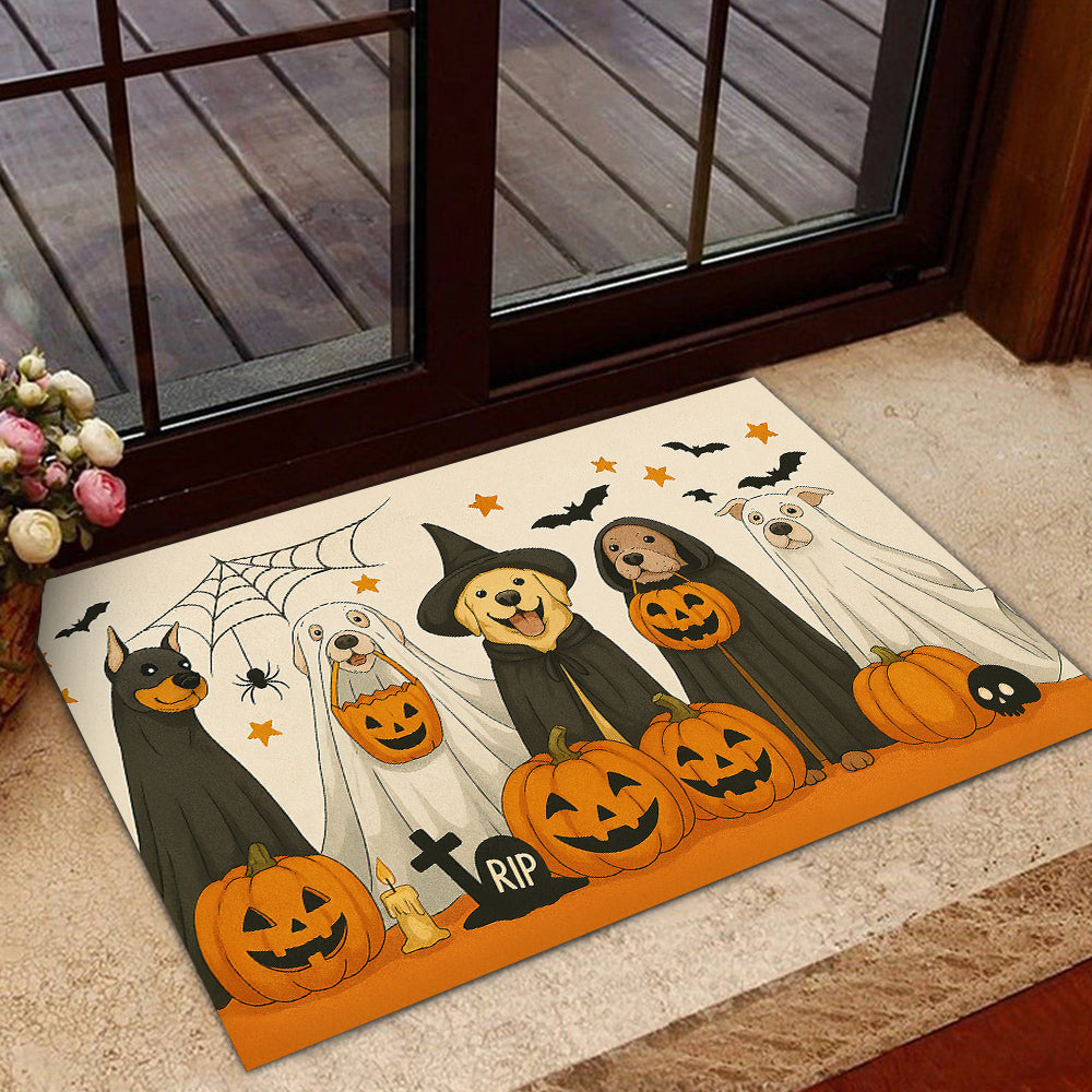 Cute Halloween Dog Doormat, Spooky Dog Squad, Doormat For Home Decor Housewarming Gift, Welcome Mat Gift For Dog Lovers