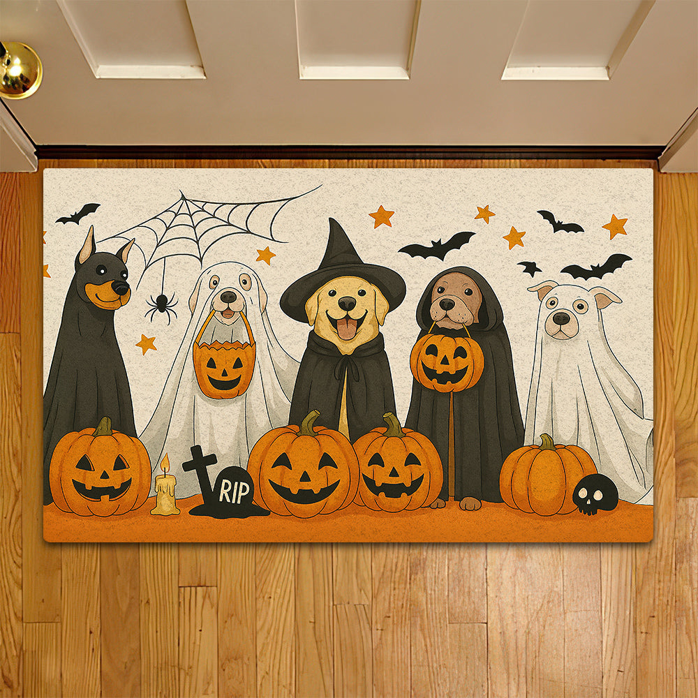 Cute Halloween Dog Doormat, Spooky Dog Squad, Doormat For Home Decor Housewarming Gift, Welcome Mat Gift For Dog Lovers