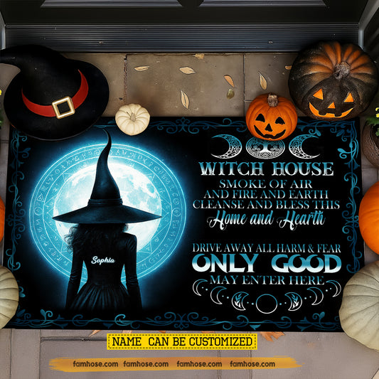 Funny Personalized Halloween Witch Doormat, Witch House Smoke Of Air, Doormat For Home Decor Housewarming Gift, Welcome Mat Gift For Witch Lovers