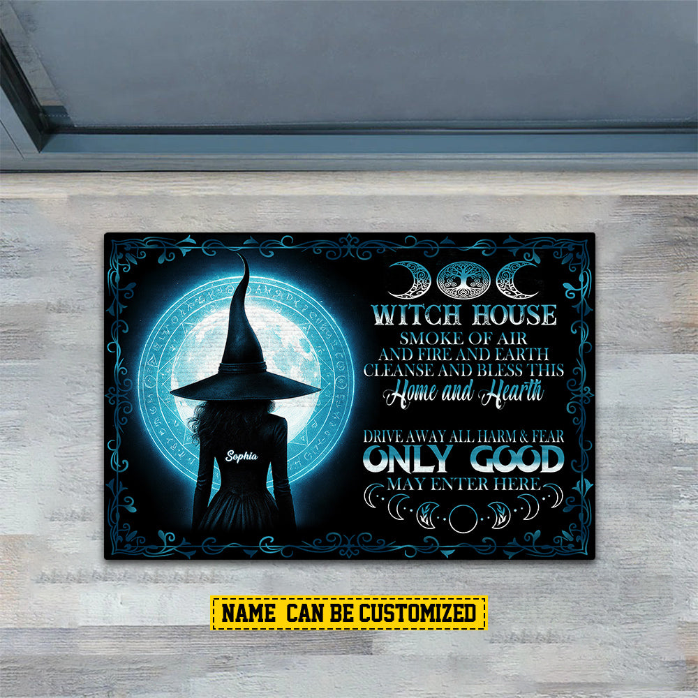 Funny Personalized Halloween Witch Doormat, Witch House Smoke Of Air, Doormat For Home Decor Housewarming Gift, Welcome Mat Gift For Witch Lovers