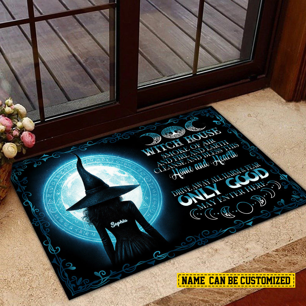 Funny Personalized Halloween Witch Doormat, Witch House Smoke Of Air, Doormat For Home Decor Housewarming Gift, Welcome Mat Gift For Witch Lovers