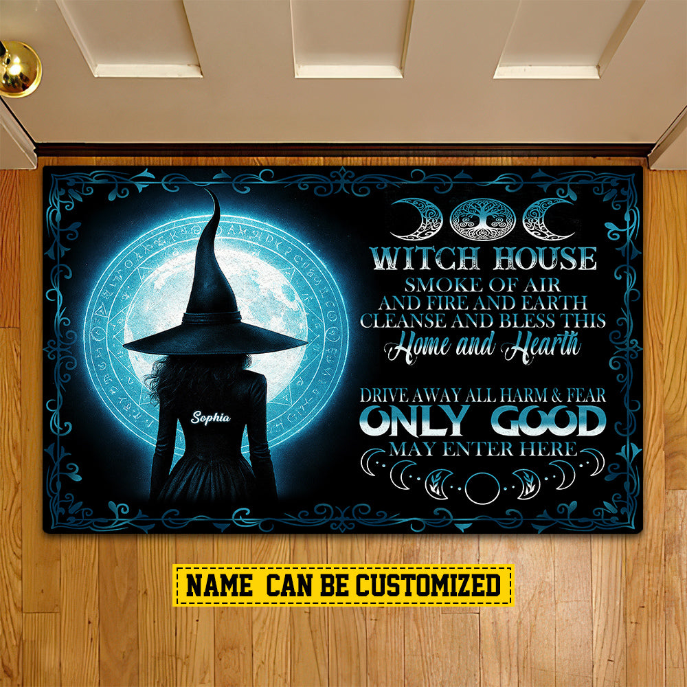 Funny Personalized Halloween Witch Doormat, Witch House Smoke Of Air, Doormat For Home Decor Housewarming Gift, Welcome Mat Gift For Witch Lovers