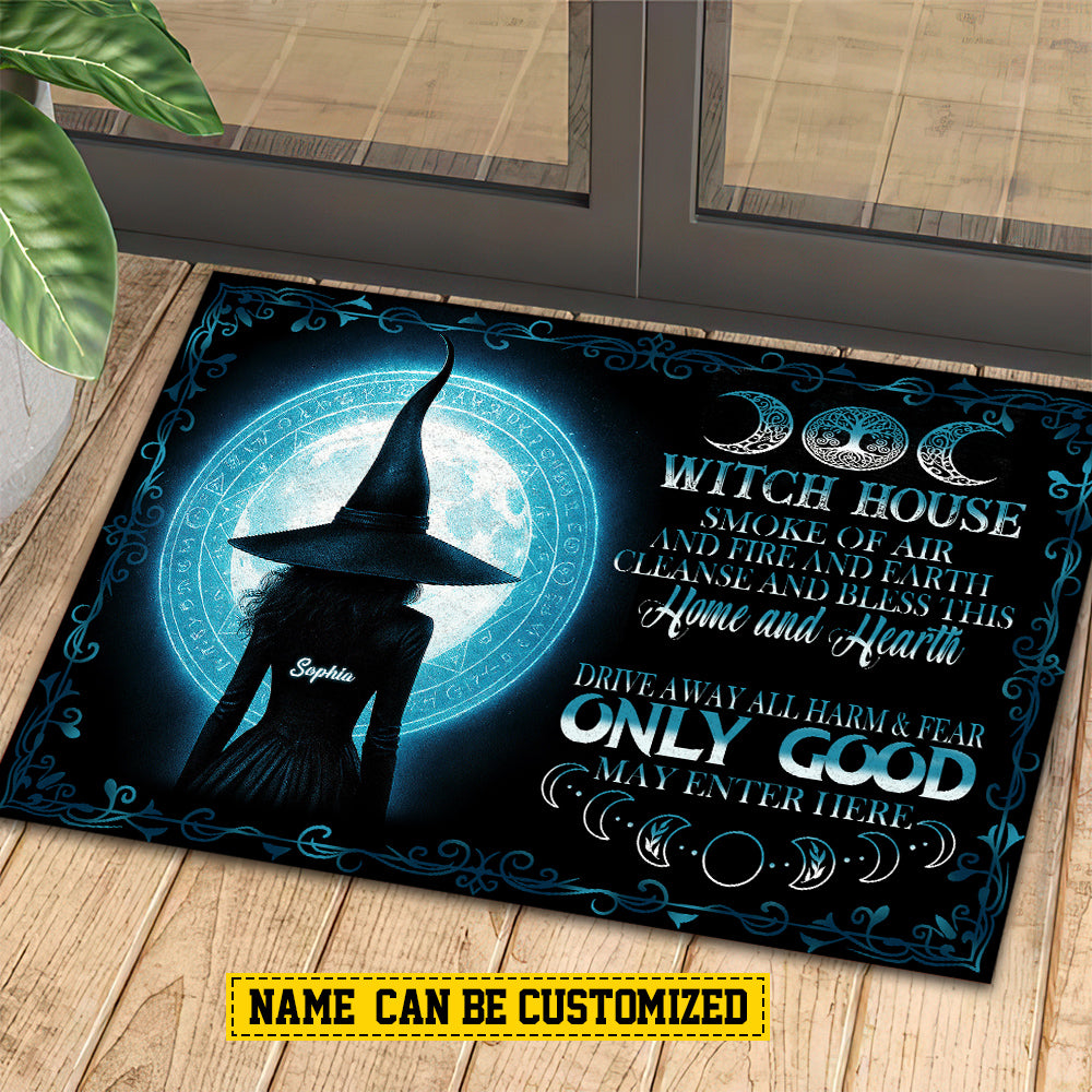 Funny Personalized Halloween Witch Doormat, Witch House Smoke Of Air, Doormat For Home Decor Housewarming Gift, Welcome Mat Gift For Witch Lovers