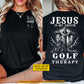 Personalized Golf & God Two-sided T-shirt, Jesus Is My Savior Sport Tees Gift For Christians, Golf Lover