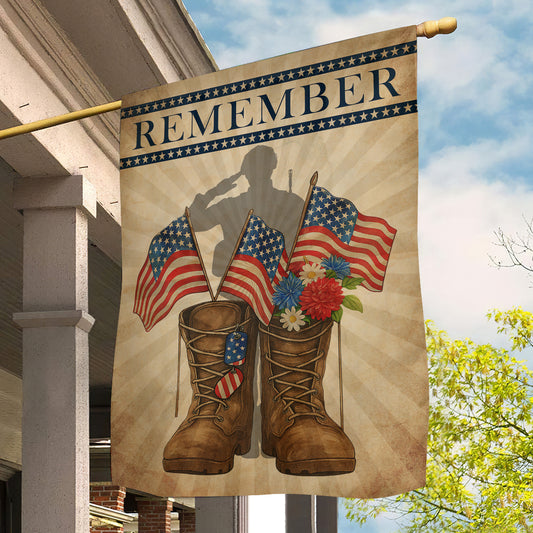 Veterans Day Garden & House Flag, Remember USA Yard Flag Gift For Veterans