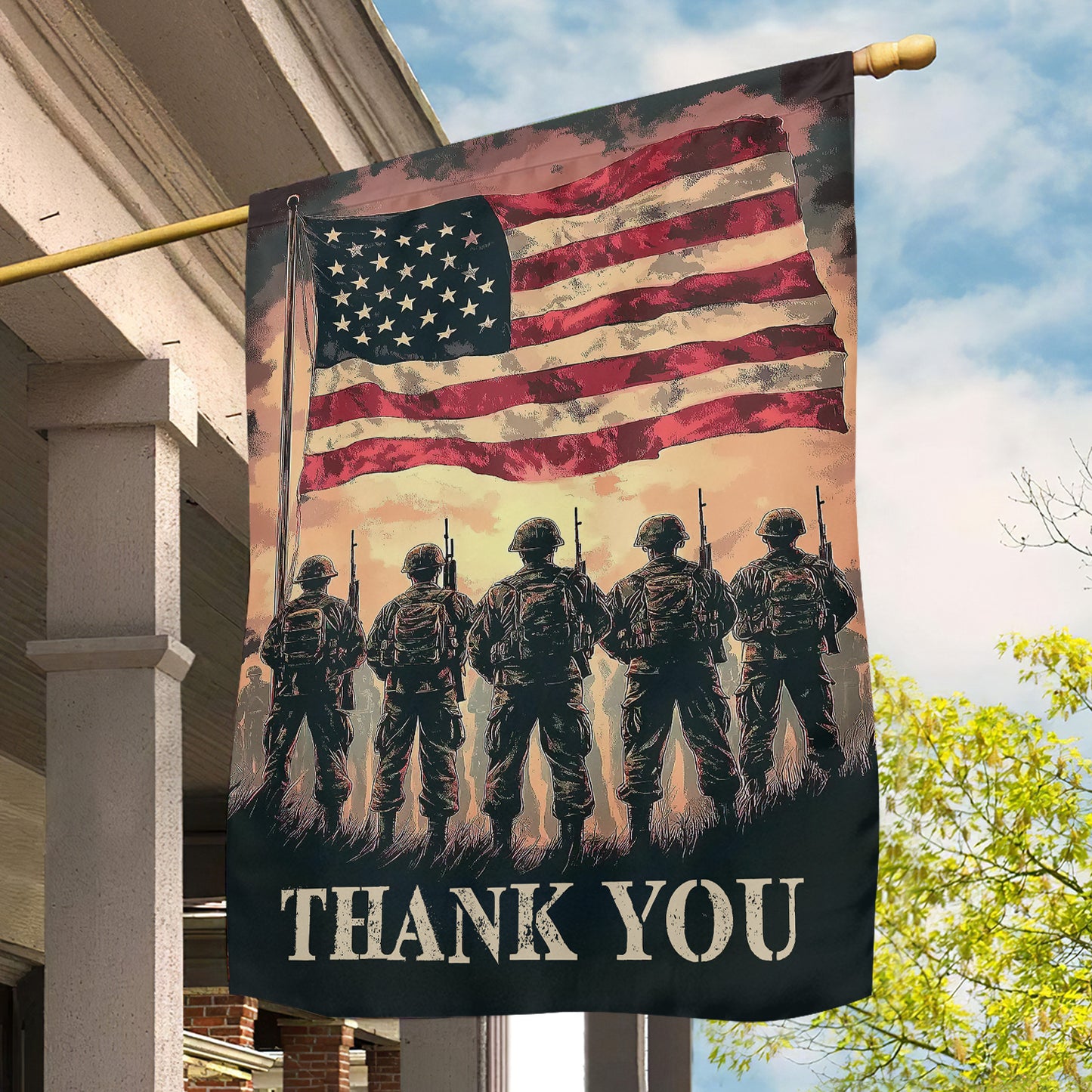 Veterans Day Garden & House Flag, Thank You USA Yard Flag Gift For Veterans