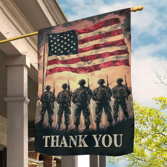 Veterans Day Garden & House Flag, Thank You USA Yard Flag Gift For Veterans