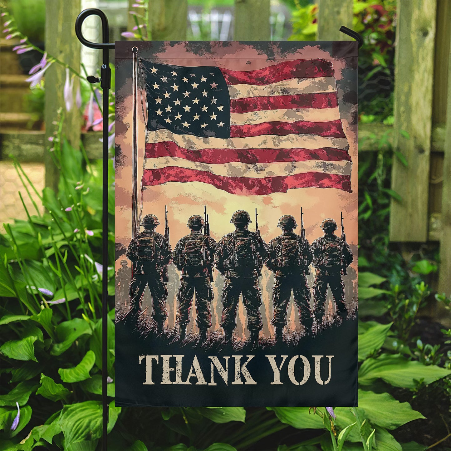 Veterans Day Garden & House Flag, Thank You USA Yard Flag Gift For Veterans