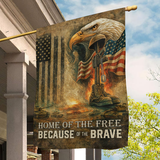 Veterans Day Garden & House Flag, Home Of The Free USA Flag Gift For Veterans