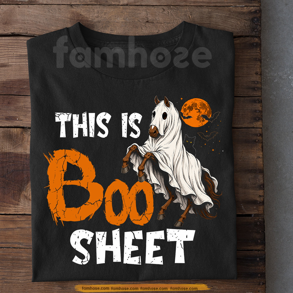 Funny Halloween Horse Boo T-shirt, This is Boo Sheet Ghost Horse Tees Spooky Season Gift For Horse Lover