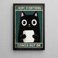 Funny Cat Toilet Canvas Painting, I Hope Everything Comes Out Ok Bathroom Wall Art Decor, Restroom Poster Gift For Cat Lovers