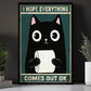 Funny Cat Toilet Canvas Painting, I Hope Everything Comes Out Ok Bathroom Wall Art Decor, Restroom Poster Gift For Cat Lovers