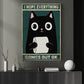 Funny Cat Toilet Canvas Painting, I Hope Everything Comes Out Ok Bathroom Wall Art Decor, Restroom Poster Gift For Cat Lovers