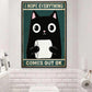 Funny Cat Toilet Canvas Painting, I Hope Everything Comes Out Ok Bathroom Wall Art Decor, Restroom Poster Gift For Cat Lovers