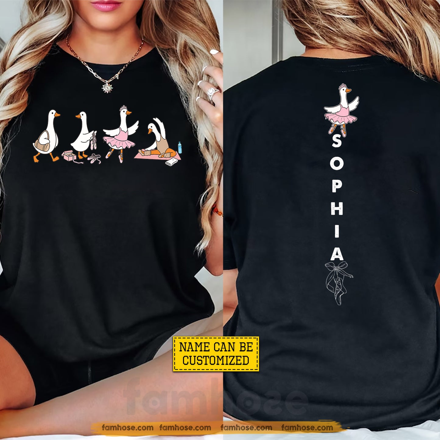Personalized Ballet & Duck Two-sided T-shirt, Every Swan Started As A Goose Tees Gift For Ballet Lover