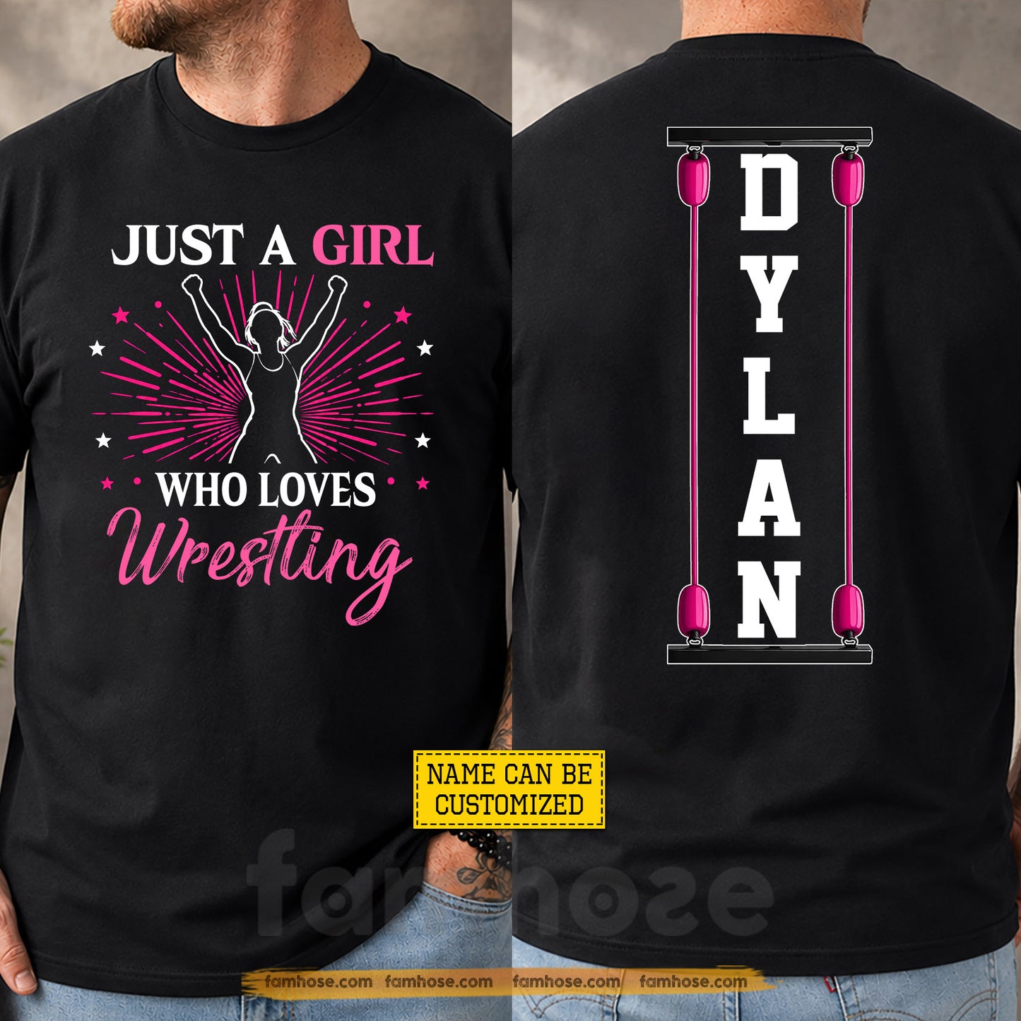 Personalized Wrestling Two-sided T-shirt, Just A Girl Who Loves Wrestling Sport Tees Gift For Wrestling Lover