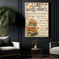 Reading Book Canvas Painting, I Like Weird People Wall Art Decor, Poster Gift For Book Lovers