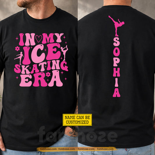 Personalized Ice Skating Two-sided T-shirt, In My Ice Skating Era Tees Gift For Ice Skating Lover