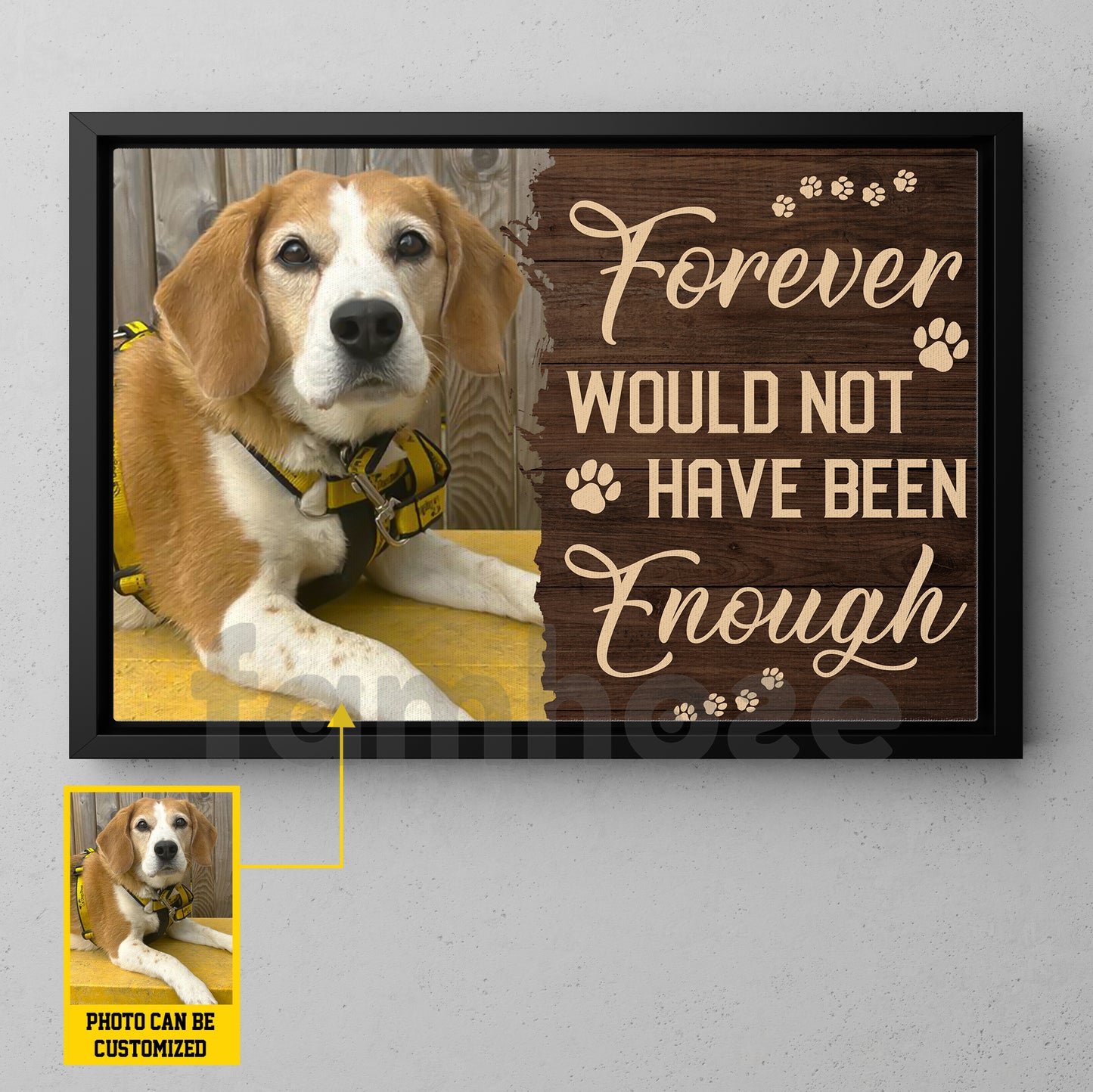 Lovely Personalized Dog Canvas Painting, Forever Would Not Have Been Enough Wall Art Decor, Poster Gift For Dog Lovers