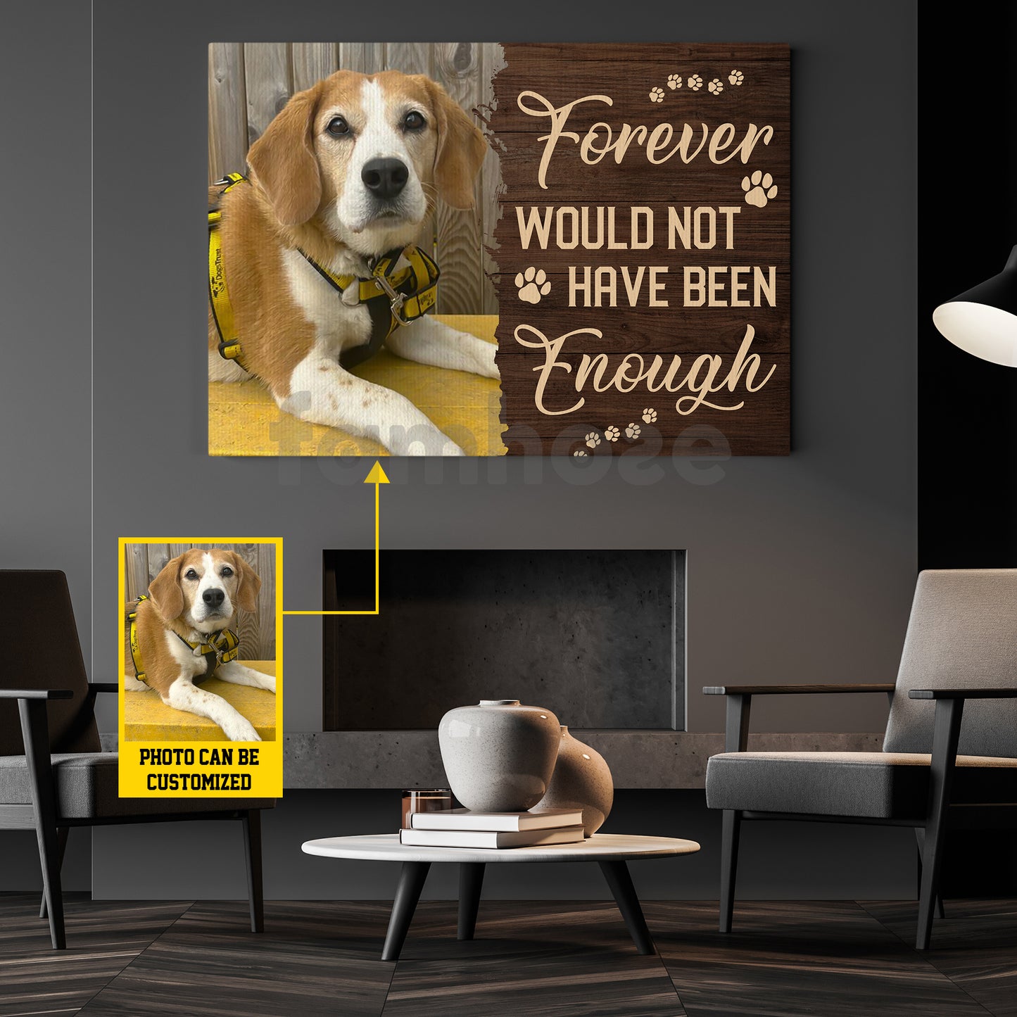 Lovely Personalized Dog Canvas Painting, Forever Would Not Have Been Enough Wall Art Decor, Poster Gift For Dog Lovers