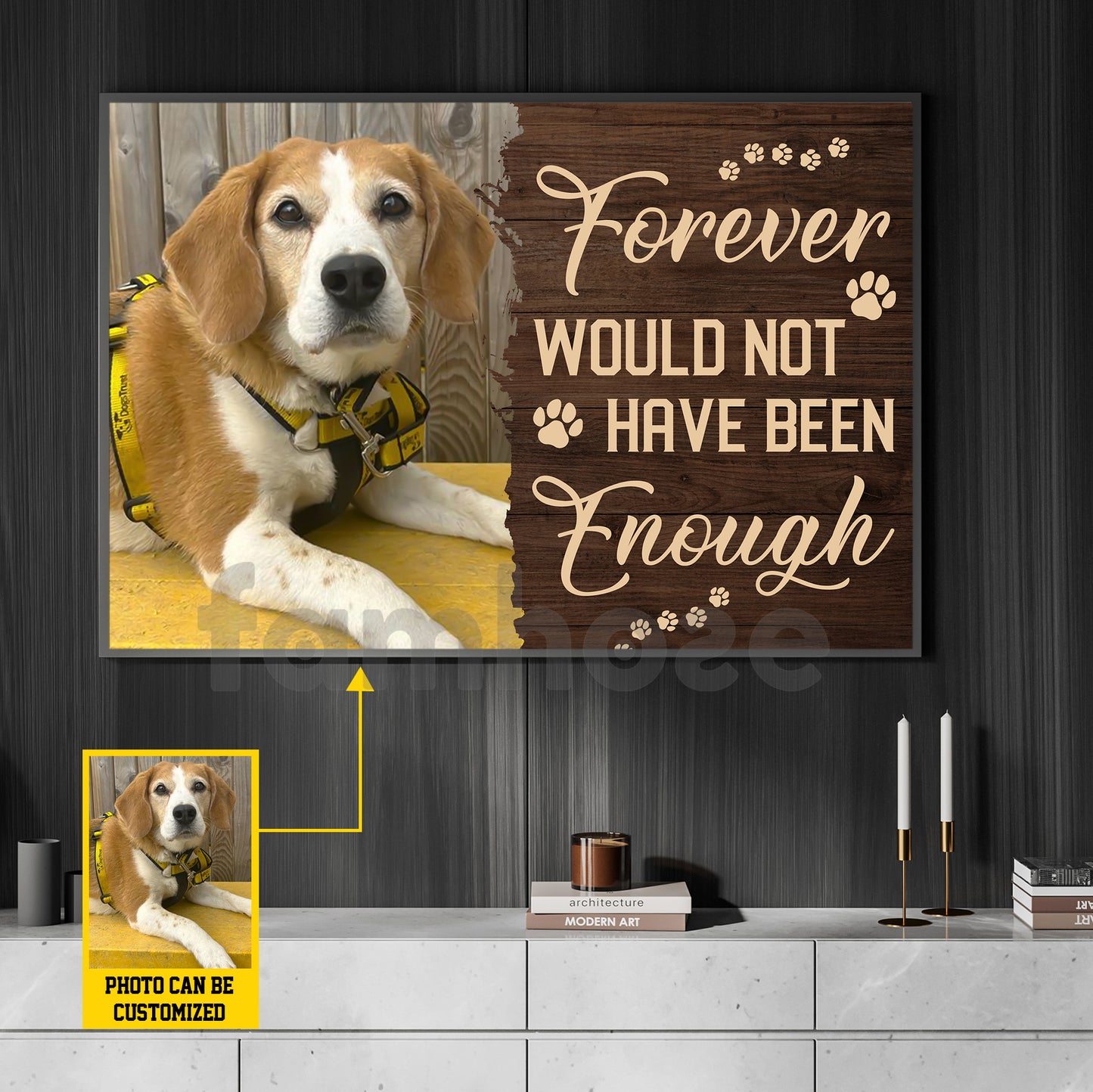 Lovely Personalized Dog Canvas Painting, Forever Would Not Have Been Enough Wall Art Decor, Poster Gift For Dog Lovers