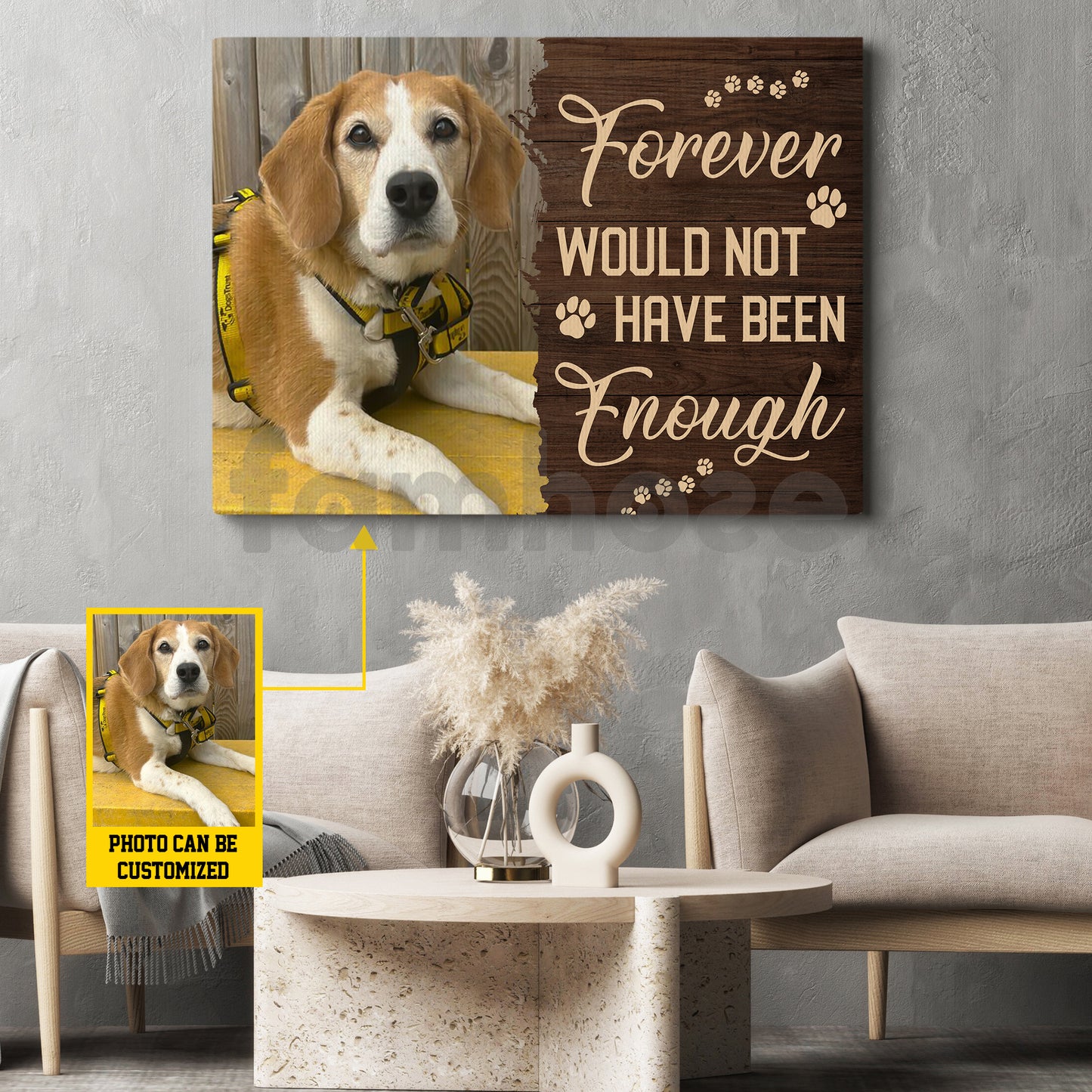 Lovely Personalized Dog Canvas Painting, Forever Would Not Have Been Enough Wall Art Decor, Poster Gift For Dog Lovers