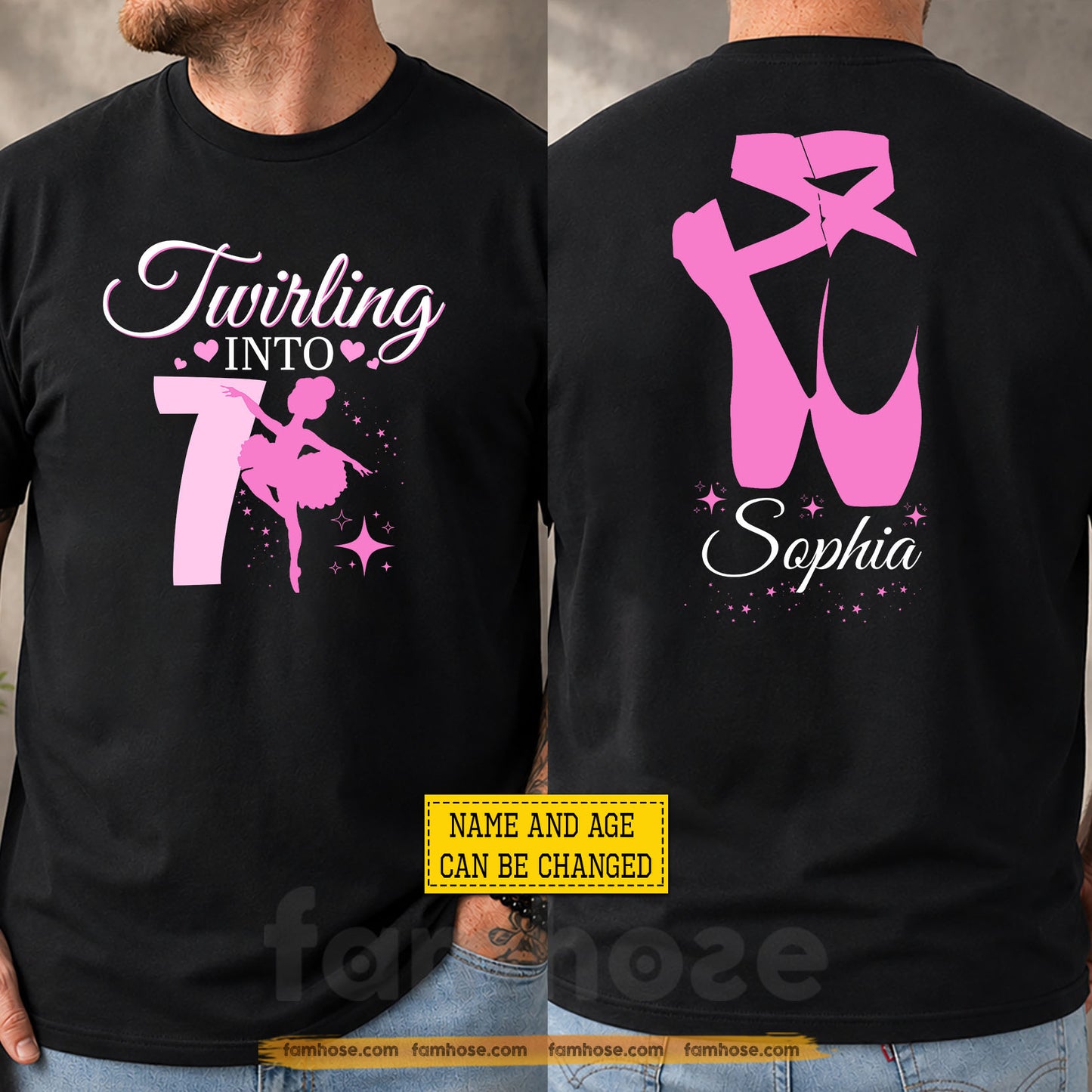 Personalized Ballet Back To School Kid Two-sided T-shirt, Twirling Into Preschool Tees Elementary School Student Gift For Ballet Lover