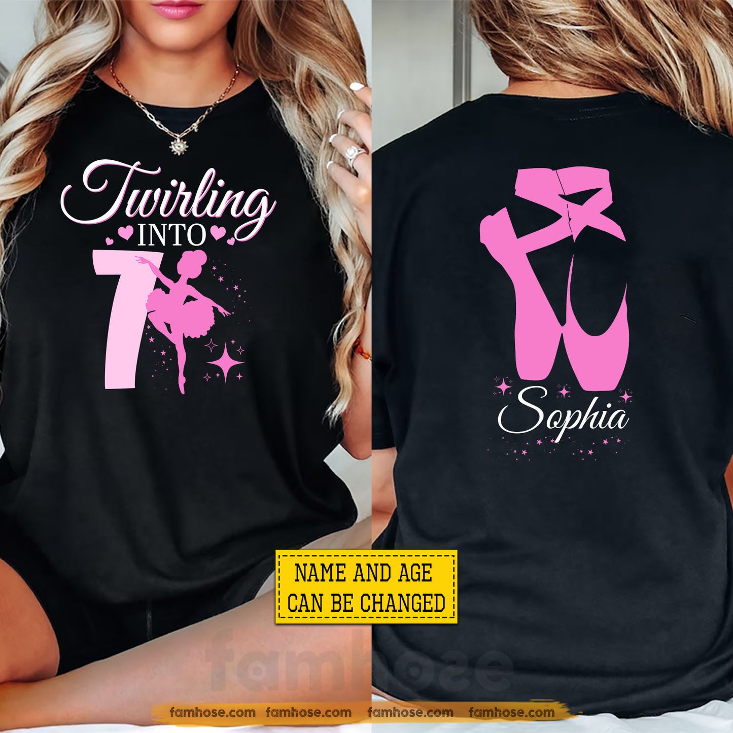 Personalized Ballet Back To School Kid Two-sided T-shirt, Twirling Into Preschool Tees Elementary School Student Gift For Ballet Lover