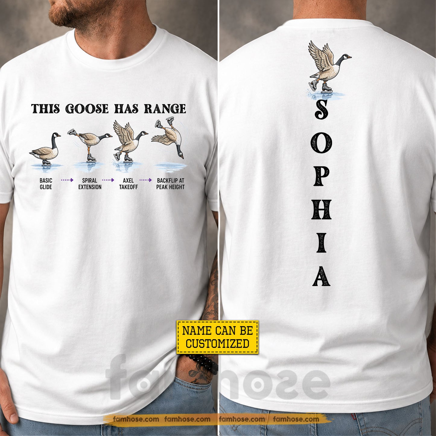 Personalized Ballet & Duck Two-sided T-shirt, This Goose Has Range Sport Tees Gift For Ice Skating Lover