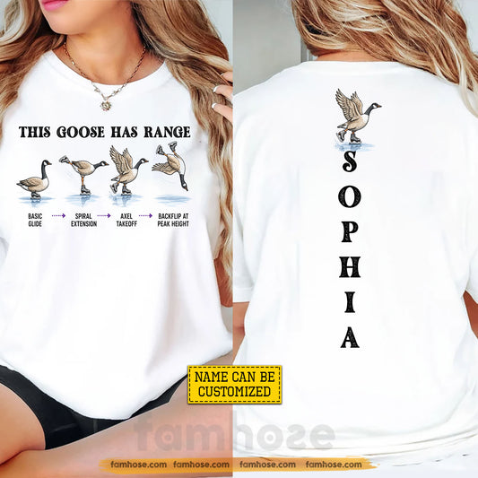 Personalized Ballet & Duck Two-sided T-shirt, This Goose Has Range Sport Tees Gift For Ice Skating Lover