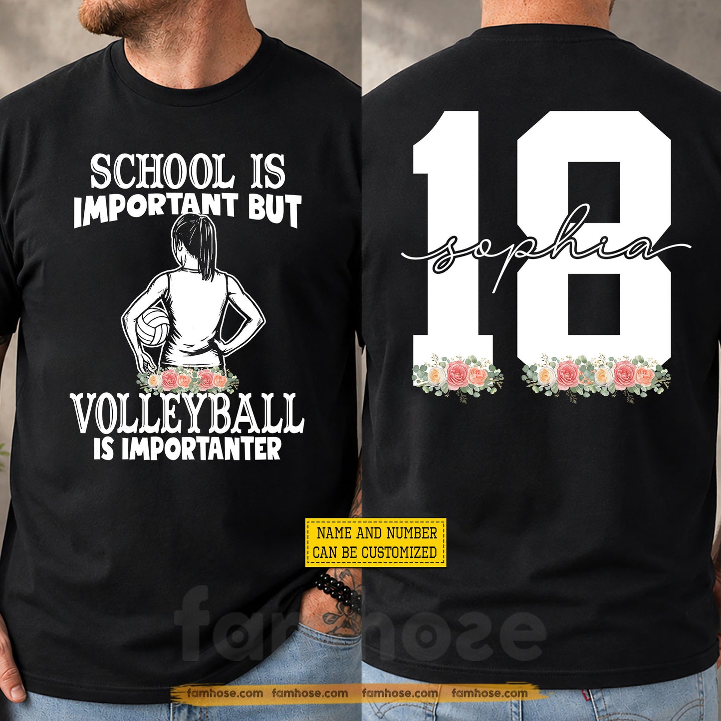 Personalized Volleyball First Day Of School Two-sided T-shirt, School Is Important Back To School Sport Tees, Student Gift For Volleyball Lover