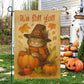 Cute Thanksgiving Cat Garden & House Flag, It's Fall Y'all Outdoor Decor, Give Thanks Yard Decor Gift For Cat Lovers