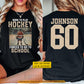 Personalized Hockey First Day Of School Two-sided T-shirt, Born To Play Hockey Back To School Sport Tees, Student Gift For Hockey Lover