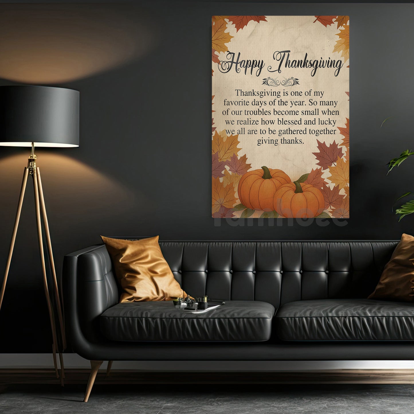 Thanksgiving Canvas Painting, Thanksgiving Is One Of My Favorite Days Wall Art Decor, Give Thanks Poster Gift