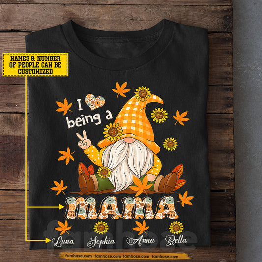 Personalized Gnomie Thanksgiving T-shirt, I Being A Mama Tees Thankful Gift For Mom