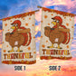 Cute Thanksgiving Baseball Garden & House Flag, Thankful Turkey Outdoor Decor, Yard Decor Gift For Baseball Lovers