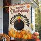 Thanksgiving Hockey Garden & House Flag, Happy Thanksgiving Thankful Turkey Outdoor Decor, Yard Decor Gift For Hockey Lovers