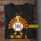 Personalized Thanksgiving Baseball T-shirt, Thankful Turkey Tees Gift For Baseball Lovers
