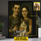 Personalized Halloween Couple Cat Canvas Painting, Together Wall Art Decor, Spooky Season Poster Gift For Couple, Cat Lovers
