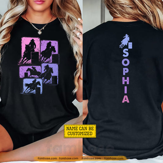 Personalized Barrel Racing Two-sided T-shirt, Chasing Barrels Tees Gift For Barrel Racing Lover